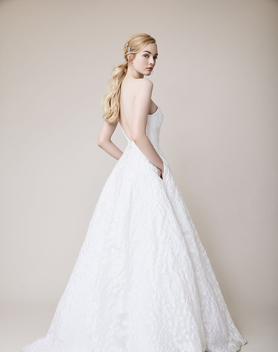 Crystal Floral Bodice Plus Size Wedding Dress