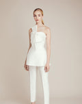Scalloped Lace Long Sleeve Open Back Wedding Dress